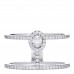 18K White Gold Diamond Glamazone 2 Row Pave Ring 55 7.25