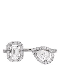 18K White Gold Diamond .70ct My Twin Moi & Toi Ring 53 6.25