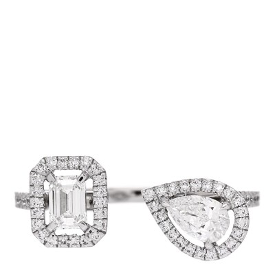 18K White Gold Diamond .70ct My Twin Moi & Toi Ring 53 6.25
