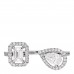 18K White Gold Diamond .70ct My Twin Moi & Toi Ring 53 6.25
