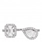 18K White Gold Diamond .70ct My Twin Moi & Toi Ring 53 6.25