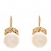 18K Yellow Gold Akoya Cultured Pearl 6.5-7mm Leaf Screw-Back Earrings