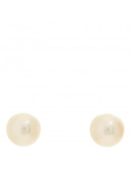 18K White Gold Akoya Cultured Pearl 8-8.5mm Stud Earrings