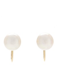 18K Yellow Gold Akoya Cultured Pearl 7-7.5mm Screw Back Earrings