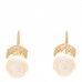 18K Yellow Gold Akoya Cultured Pearl 6.5-7mm Leaf Screw-Back Earrings
