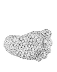 18K White Gold Diamond Baby Foot Ring 53 6.25