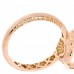 18K Rose Gold Diamond Rock Crystal Bon Ton Ring 55 7.25