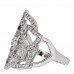 18K White Gold Diamond .55ct Rose Ring 53 6.25