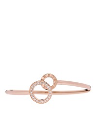 18K Rose Gold Diamond Possession Toi & Moi Bypass Bangle Bracelet
