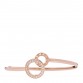18K Rose Gold Diamond Possession Toi & Moi Bypass Bangle Bracelet