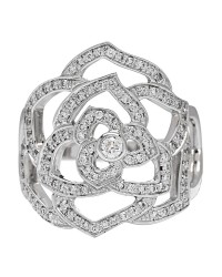 18K White Gold Diamond .55ct Rose Ring 53 6.25