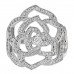 18K White Gold Diamond .55ct Rose Ring 53 6.25