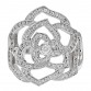 18K White Gold Diamond .55ct Rose Ring 53 6.25