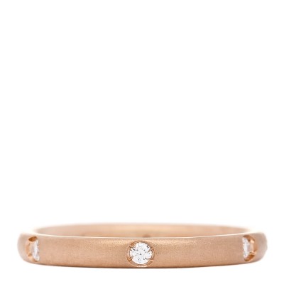 18K Rose Gold Diamond Lucciole Band Ring 53 6.25