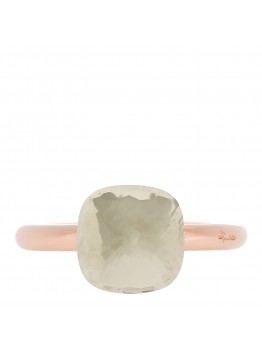 18K Rose Gold White Topaz Nudo Ring 49 4.75