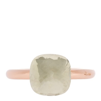 18K Rose Gold White Topaz Nudo Ring 49 4.75