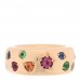 18K Rose Gold Medium Multi Gemstone Iconica Band Ring 51 5.75