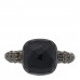 18K Rose Gold Black Onyx Black Diamond Capri Ring 52 6