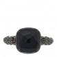18K Rose Gold Black Onyx Black Diamond Capri Ring 52 6