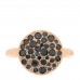 18K Rose Gold Black Diamond Round Sabbia Ring 51 5.75
