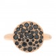 18K Rose Gold Black Diamond Round Sabbia Ring 51 5.75