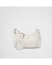 Padded nappa-leather PP Re-Edition shoulder bag – White