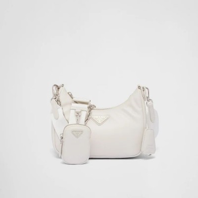 Padded nappa-leather PP Re-Edition shoulder bag – White