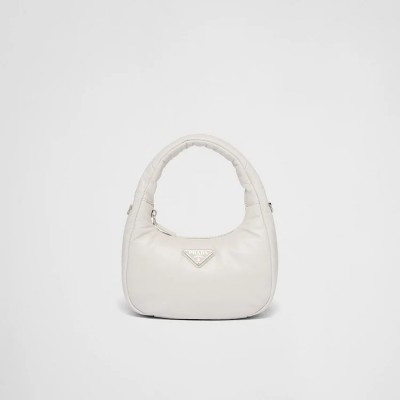 PP Soft padded nappa leather mini-bag – White