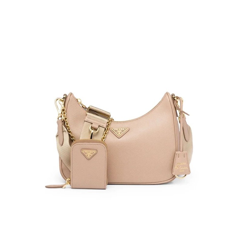 PP Re-Edition 2005 Saffiano leather bag in Beige