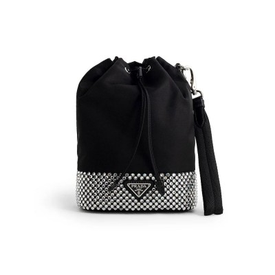 PP Bucket Re-Nylon Bag with Artificial Crystals