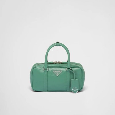 PP Small antique nappa leather top handle bag – Sage Green