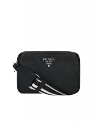 PP Leather Bag with Shoulder Strap in Black