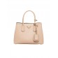 PP Small Saffiano Leather Double PP Bag in Powder Pink