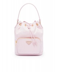 PP Duet Re-Nylon Bucket Shoulder Bag in Alabaster Pink