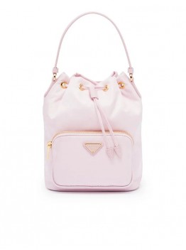 PP Duet Re-Nylon Bucket Shoulder Bag in Alabaster Pink