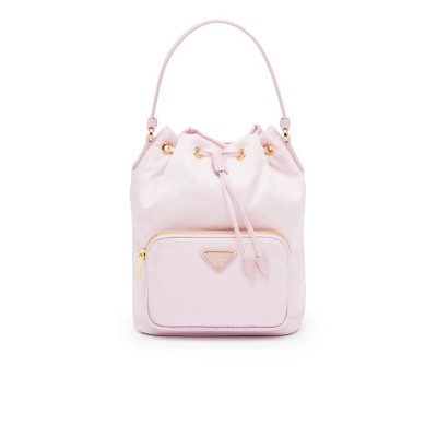 PP Duet Re-Nylon Bucket Shoulder Bag in Alabaster Pink
