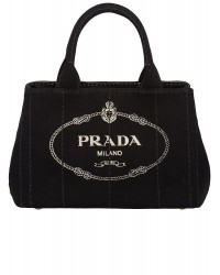 PP Small Cotton Canvas Tote in Black