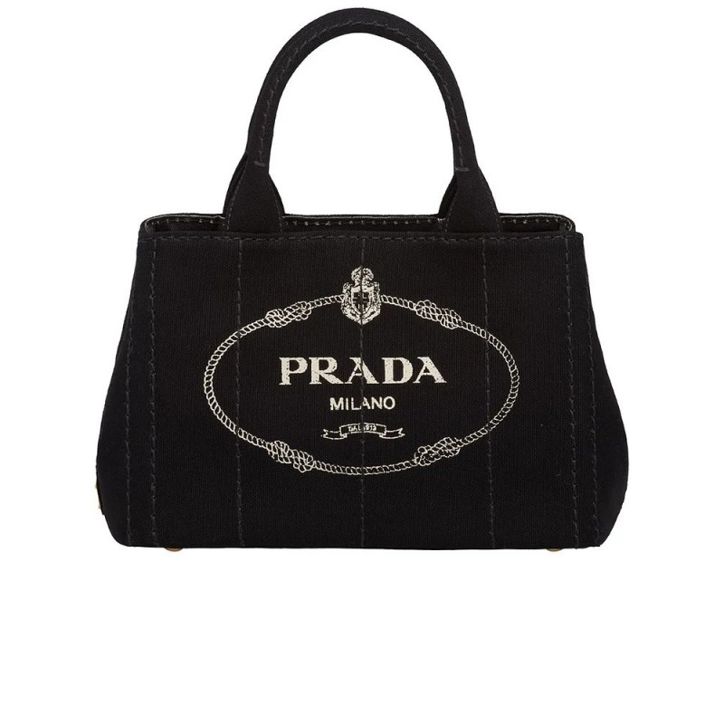 PP Small Cotton Canvas Tote in Black