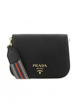 PP Leather Crossbody Bag in Black