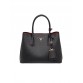 PP Small Saffiano Leather Double PP Bag in Black