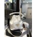 PP Saffiano Leather Bucket in White