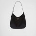 PP Large leather shoulder bag with topstitching – Black