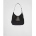 PP Large leather shoulder bag with topstitching – Black