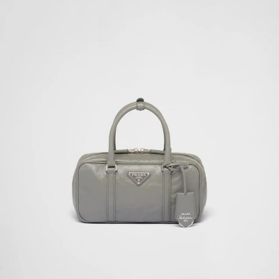PP Small antique nappa leather top handle bag – Slate Gray