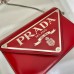 Pra Brushed Shoulder Bag Red For Women, Women’s Bags 6.7in/17cm 1BH189_ZO6_F02SB_V_5KO