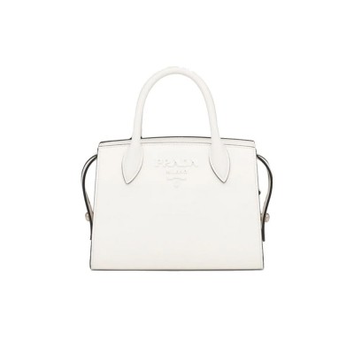 PP Saffiano Leather PP Monochrome Bag in White