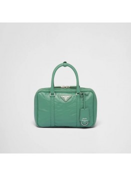 PP Medium antique nappa leather top handle bag – Sage Green