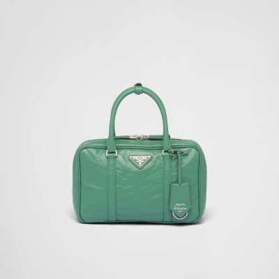 PP Medium antique nappa leather top handle bag – Sage Green