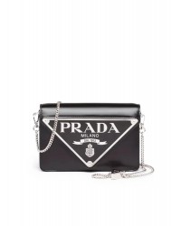 PP Brushed Leather Shoulder Bag in Black