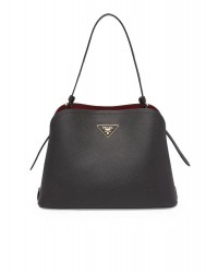 PP Saffiano Leather PP Matin��e Bag in Black